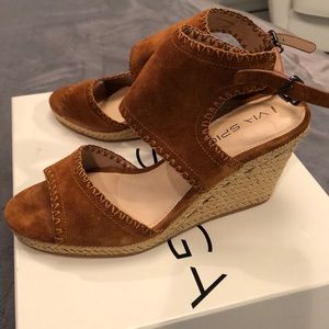 Via Spiga Izett Wedge suede espadrille.